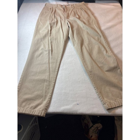 Polo Ralph Lauren Khaki Pleated Mens Pants Size 36x34 - Picture 1 of 13